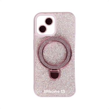 Imagem de Case Capa Capinha Party Com Suporte Para iPhone Brilhante Preto para iPhone (Rosa Claro, iPhone 13)
