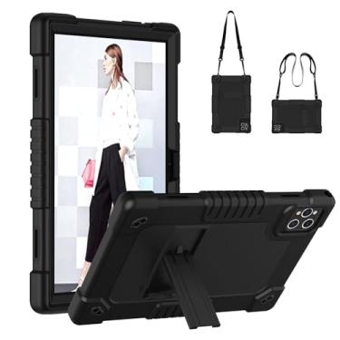 Imagem de Hoibon Capa para tablet KADYBE D115, capa infantil à prova de choque com alça de ombro para DOMATON D105/kimlok Android 13 14/MEIZE D115/KADYBE D115/Qukenk 10,1 polegadas (preto)