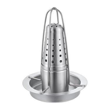 Imagem de predolo Suporte para lata de cerveja para frango, suporte vertical para assador, aço inoxidável versátil para grelhar em ambientes internos e externos para