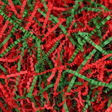 Imagem de Raissily 300 g Enchimento de papel cortado enrugado, almofada de grama para Natal, casamento, aniversário, Páscoa, noivado, presente, caixa de confetes, decoração de enchimento de cesta - vermelho e