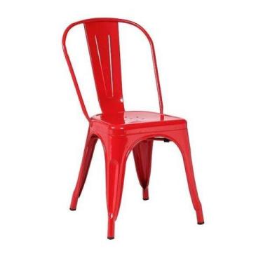 Imagem de Cadeira em Aço com Encosto Tolix Espresso Móveis, Vermelho, 2