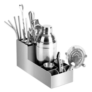 Imagem de ZZTWER Kit de barman com 18 peças, conjunto de coqueteleira de aço inoxidável, conjunto de misturador de bebida, conjunto de coqueteleira para bares domésticos, conjunto de coqueteleira, conjunto de