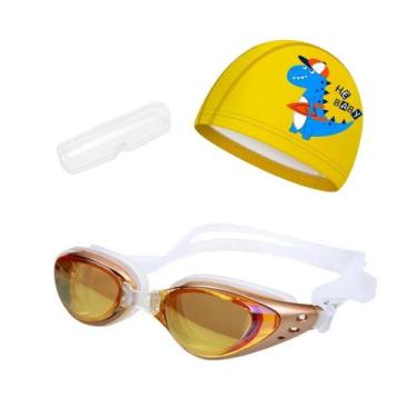 Imagem de Kit Óculos, Estojo e Touca de Natação Infantil Hero Band, Champanhe t,