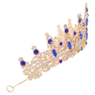 Imagem de Beaupretty Tiara de Casamento Com Strass, Tiara de Cristal Barroco, Faixa de Cabeça, Coroa de Princesa para Festa, Azul