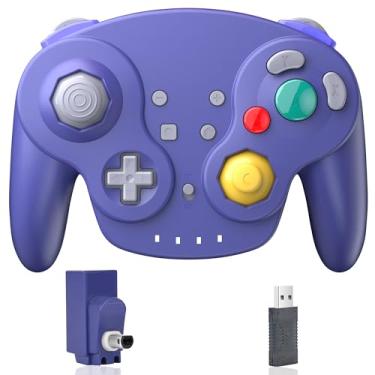 Imagem de 2.4 GHz Wireless GameCube Controller Switch Online Controller, USB Receiver & NGC Receiver, Compatible with Windows PC iOS Mac Raspberry Pi, GameCube/Switch - (Rechargeable) (Plug and Play) Indigo