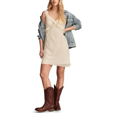 Imagem de Lucky Brand Minivestido feminino com decote em V e babados, Tofu Dot, PP