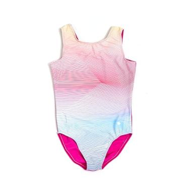 Imagem de Destira Collant de ginástica de grau linear perfeito para meninas, padrão ombré multicolorido, criança PP (5), Grau linear, Child X-Small (5x)