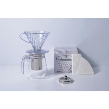 Imagem de Cafeteira Suporte Coador Para Filtro Café Vidro Jarra 550 Ml - RALEO