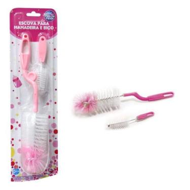 Imagem de Escova Para Mamadeira e Bico Rosa - Pais e Filhos