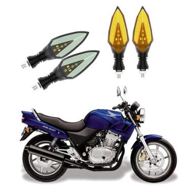 Imagem de KIT 4 Setas Sequenciais Pisca de Led Modelo P35 Para Moto Honda CB 500