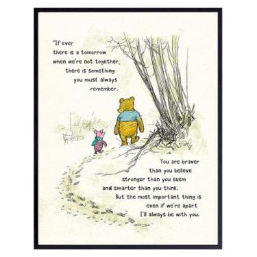 Imagem de Pôster de arte de parede Winnie Pooh Always Remember 28x36cm - YELLOWB