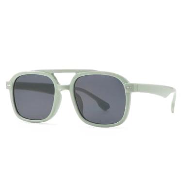 Imagem de VFDHN Óculos de sol retrô fashion feminino masculino praia clássico vintage festa ao ar livre (verde preto)