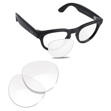 Imagem de Glintbay Óculos de sol de substituição para lentes transparentes Ray-Ban RW4009F 51 mm de ponte baixa para a série Meta, adaptadas para armações de forro de cabeça