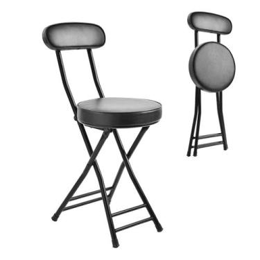 Imagem de Banqueta dobrável H HOMEWINS acolchoada acolchoada 47,5 cm de altura d