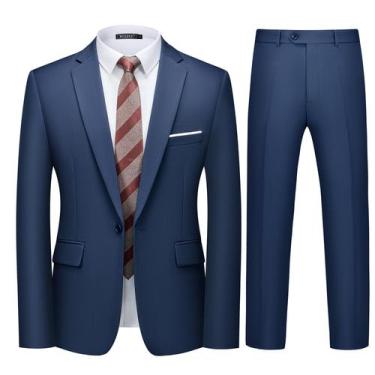 Imagem de Conjunto de roupas masculino WULFUL, 2 peças, ajuste justo, um botão, 