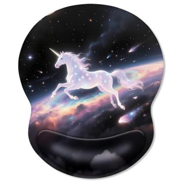 Imagem de ITNRSIIET Mouse pad ergonômico com descanso de pulso em gel confortável, base de poliuretano antiderrapante, superfície texturizada lisa, reduz a fadiga das mãos e a dor no pulso, 21 x 19 cm para