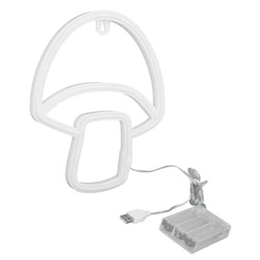 Imagem de Acouto Luz de Neon LED de Cogumelo - Sinal Decorativo Fofo para Sala de Estar, Quarto, Bar e Sala de Jogos - Alimentado por Bateria e USB e Bateria