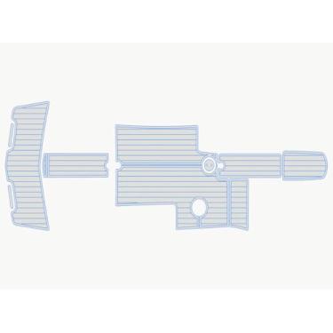 Imagem de outdek Plataforma de natação 2006-2010 Mastercraft X30 (Whole) Cockpit 1/10.2 cm 6 mm espuma EVA Faux Teak Marine Floor (cinza sobre azul)