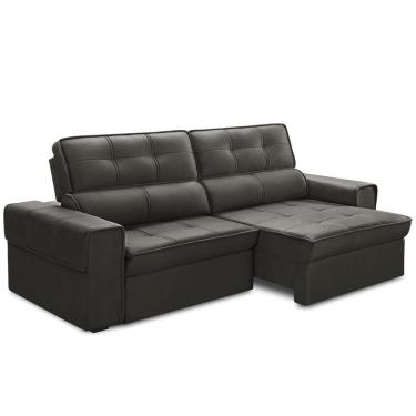 Imagem de Sofá Retrátil Reclinável Para Sala 3 Lugares 250cm Samir F04 Veludo Marrom Escuro - Lyam Decor