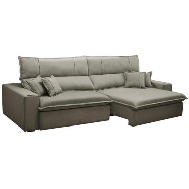 Imagem de Sofá Retrátil Reclinável Para Sala 4 Lugares 290cm Aisha F04 Veludo Marrom Claro - Lyam Decor