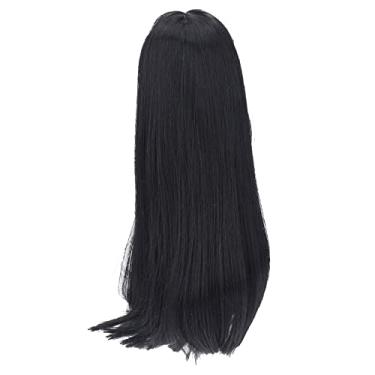 Imagem de Boneca Peruca Boneca Decoração Tecido Macio Cabelo Longo e Reto para Bonecas Com Circunferência da Cabeça de 21-24cm (8-9 polegadas) (Preto)