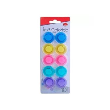 Imagem de Ima Com 10 Peças Redondo Colorido