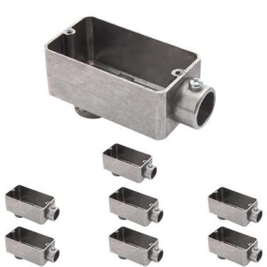 Imagem de 8 Condulete Tipo Lb 1 Polegada Em Alumínio Sem Rosca Sieg Prateado 520