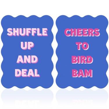 Imagem de Soulchen 2 Pcs Mahjong Tile Mixer Shufflers for Mixing and Shuffling Tiles Plastic Mahjong Accessories Gifts for Lovers Games Decorative Wavy Edge & Printed Design (Blue Style)