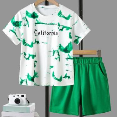 Imagem de Conjunto Esportivo De Verão Para Meninos E Adolescentes, 2 Peças, Cami