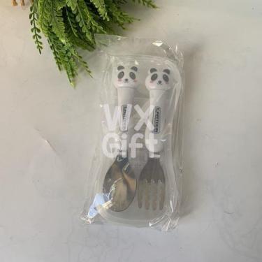 Imagem de Kit Talher Infantil Colher e Garfo Bichinhos - Interponte / WX Gift