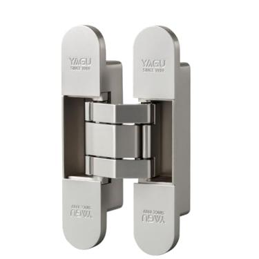 Imagem de YAGU Dobradiça invisível resistente de liga de zinco oculta oculta 180 graus, 3 vias, ajustável