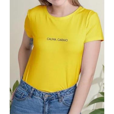 Imagem de Camiseta Camisa de Algodão Adulto Masculina Feminina Calma Caraio Engr