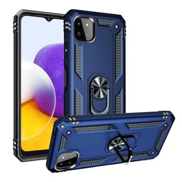 Imagem de SORAKA Capa para Samsung Galaxy A22 5G com suporte para anel Capa Slim Fit de TPU macio Capa Samsung Galaxy A22 5G com placa de metal para suporte magnético de telefone para carro