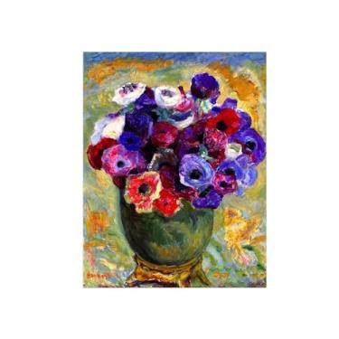 Imagem de Flores Pintura em tela Famosa Pintura Reprodução-Quadros para sala de estar-Anêmonas-Pôster e impressões 60x80cm Sem Moldura