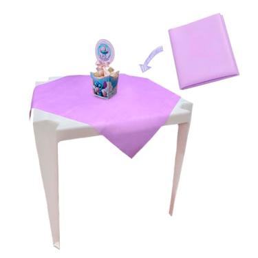 Imagem de Kit de Toalhas de Mesa TNT Quadradas, Lilás, 70x70cm, 50 Unidades, Cobre Mancha Decorativo para Festas e Eventos