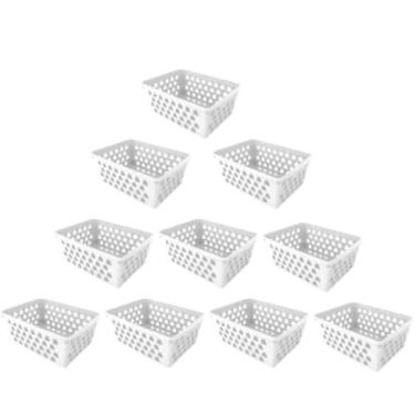 Imagem de Kit 10 Cestos Organizadores Multiuso Diversas Cores 16x12x6Cm
