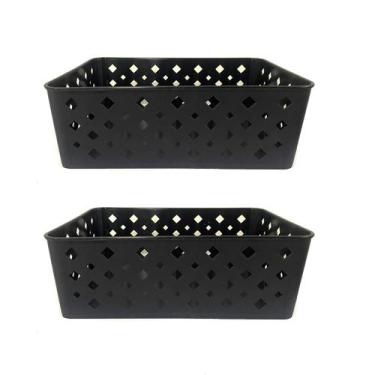 Imagem de Kit 2 Cesto Multiuso Organizador Premium Preto 123Organizei - 123 Orga