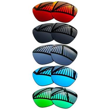 Imagem de MYCOURAG 5 pares de lentes de reposição para óculos de sol Ray-Ban Meta Headliner RW4009 50 mm - preto sólido + titânio + azul gelo + vermelho fogo + esmeralda