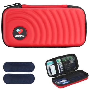 Imagem de CDBXPRG Estojo De Viagem Para Refrigerador Insulina Cdbxprg, Bolsa Organizadora Compressas Frias Diabéticos Com 2 Bolsas Gelo Reutilizáveis Caneta E Outros Medicamentos Diabéticos, Vermelho