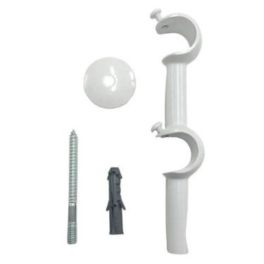 Imagem de Suporte Duplo Para Varão De Cortina 19x19mm Par de Alumínio - Bella Ar