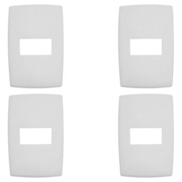 Imagem de Kit 4 Placa Espelho 4x2 Módulo Horizontal 618505 Pial Plus