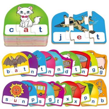 Imagem de Cartões de quebra-cabeça CVC HugHush para crianças, terapia da fala pa