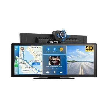 Imagem de Câmera Veicular 4K De 11,26 Polegadas DVR Sem Fio CarPlay Android Auto