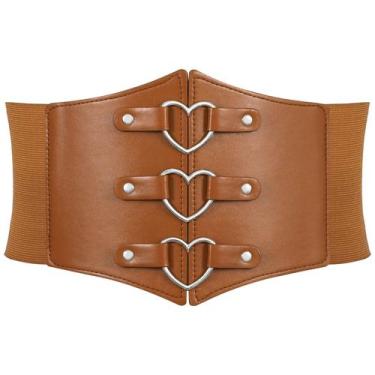 Imagem de Corset Belt JKEEMI Women Metal O-Ring, anel de coração, elástico largo
