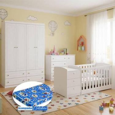 Imagem de Quarto Infantil Mississipi 4 Portas e Berço Multifuncional Atlanta Amb