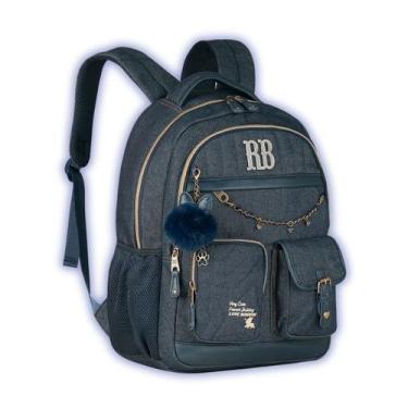 Imagem de Mochila Rebecca Bonbon de Costas Jeans Kids Juvenil Meninas, Azul