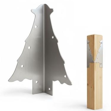 Imagem de Yankall Suporte de extensão de poste de correio, kit de extensão de deck placa de reparo de caixa de correio de madeira, 4 * 4 cercas, suporte de extensão de poste de varanda, placa de aço inoxidável