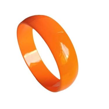 Imagem de Pulseira de néon dos anos 80, pulseiras coloridas redondas de resina acrílica, vintage, cor doce, grossa, placa de acetato de tartaruga, pulseiras para mulheres, joias de festa, presentes, Acrílico