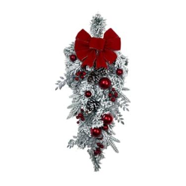 Imagem de Baoblaze Guirlanda de Natal, presentes, enfeites decorativos artesanais, pendurados, guirlanda de porta da frente para parede, casa, festival, feriado