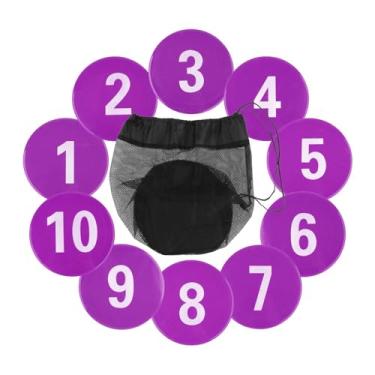 Imagem de UGPLM 10 marcadores de piso numerados, almofadas de marcação de treinamento, equipamentos de exercício, marcadores de disco plano para atividades esportivas, Roxo